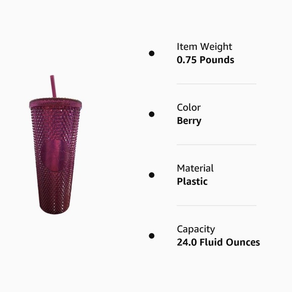 Starbucks Berry Bling Diamond Studded Tumbler 24oz - Picture 3 of 3
